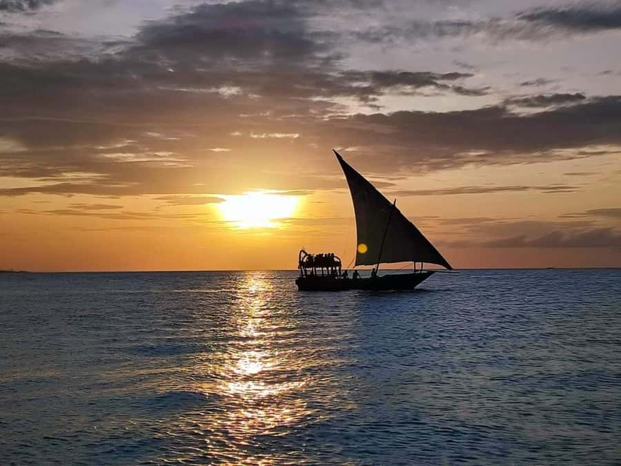 FROM NUNGWI; SUNSET DHOW CRUISE EXPERIENCE - Sailing the north Zanzibar coast by wooden dhow