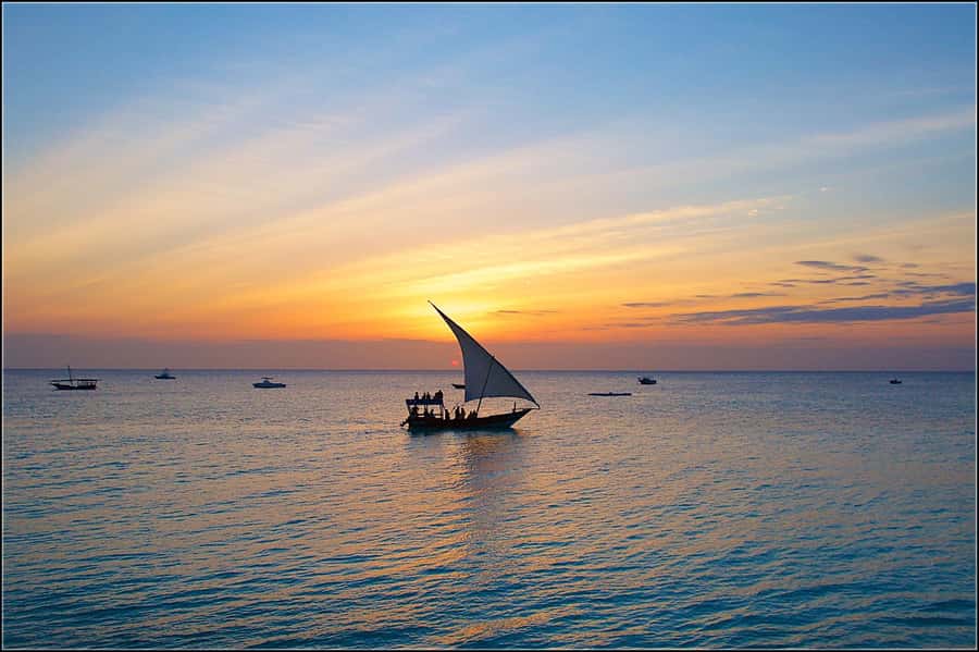 Nungwi and Kendwa: Sunset Cruise Dhow - The wooden dhow and the view offshore