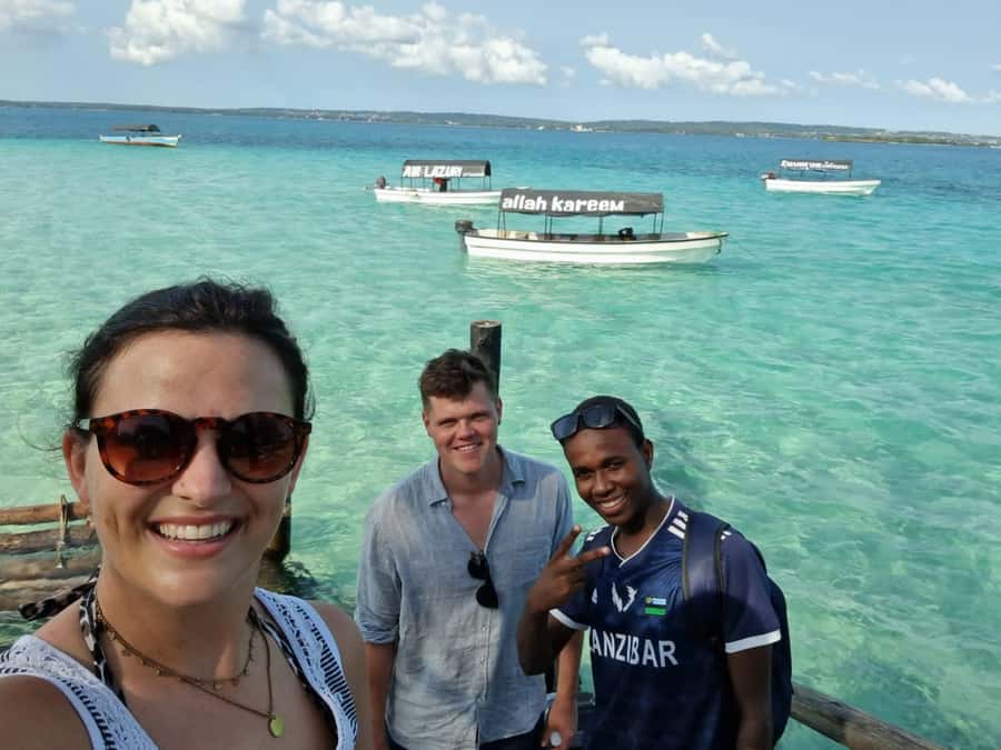 Prison island and nakupenda beach sandbank - Setting off by small motorized dhow