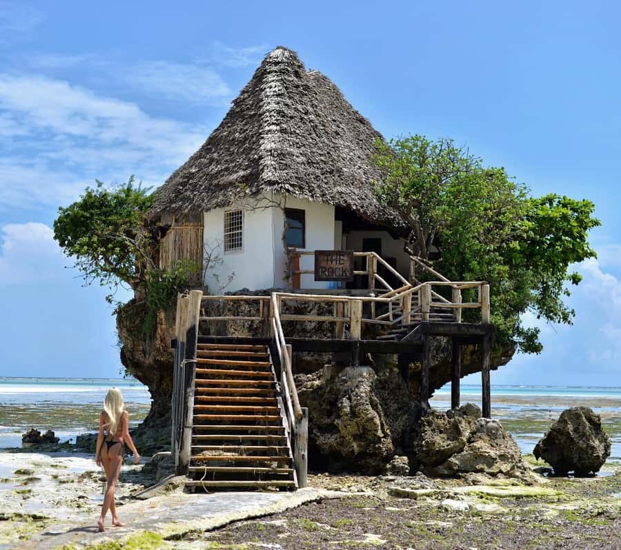 Salam cave turles swimming, paje beach , the Rock Restaurant - Paje Beach gives the day room to breathe