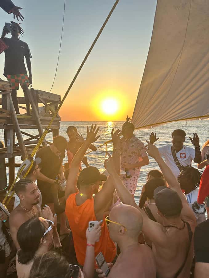 Sunset party cruise in Zanzibar with BoomBoom Boat - The secret stop and 25-minute swim