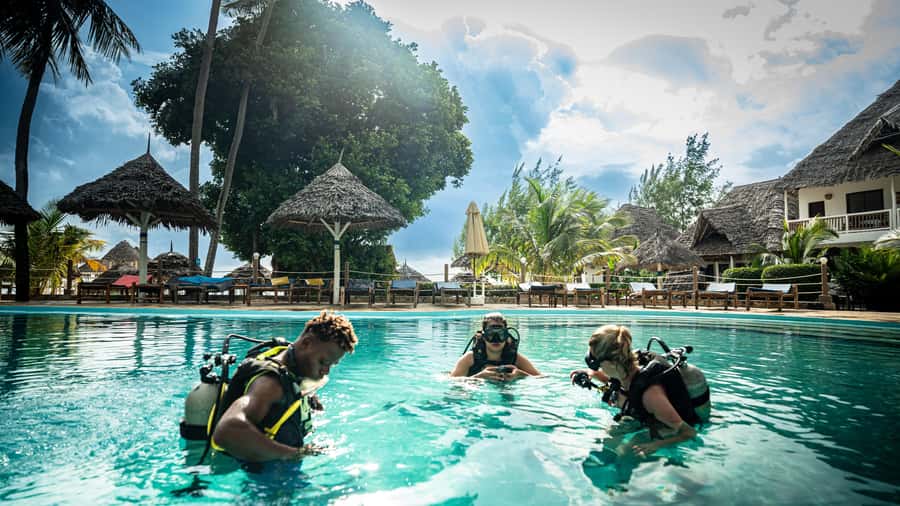 Zanzibar : 3-Day PADI Open Water Scuba Diving Adventure - Day three, four open-water sessions near coral reef