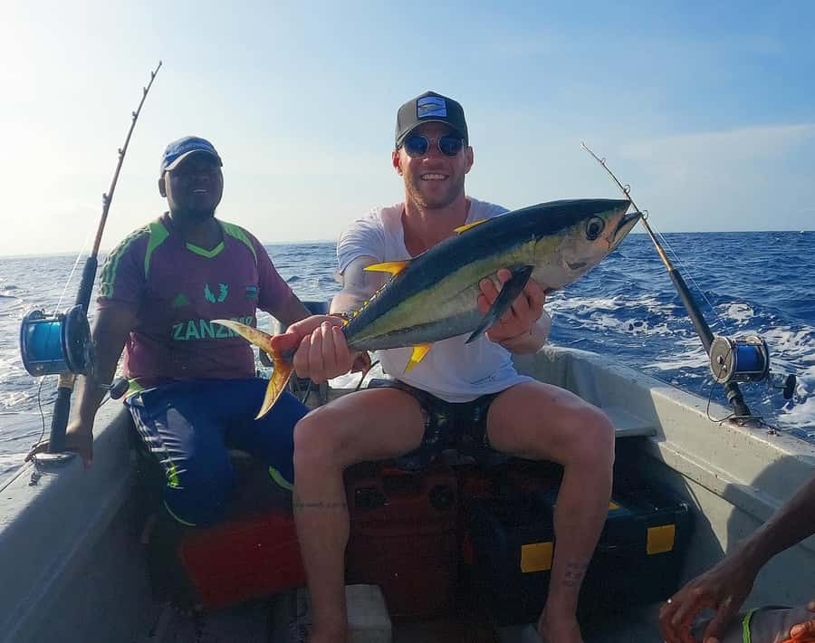 ZANZIBAR FISHING EXPRIENCE - Setting out from Kizimkazi on a Yamaha speedboat