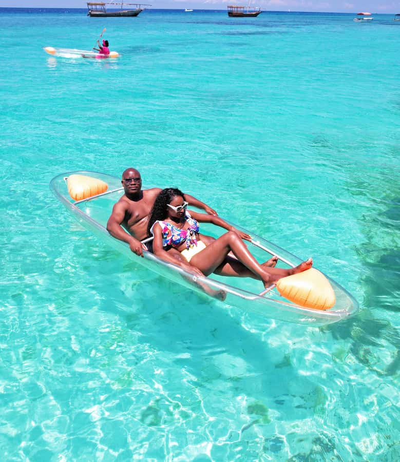Zanzibar: Transparent Kayak and Drone (with Pickup Included) - How Much Actual Kayaking Should You Expect?